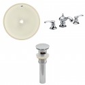 American imaginations AI-13203 CUPC Round Undermount Sink Set In Biscuit With 8-in. o.c. CUPC Faucet And Drain
