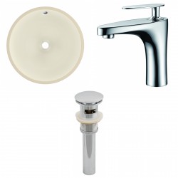 American imaginations AI-13205 CUPC Round Undermount Sink Set In Biscuit With Single Hole CUPC Faucet And Drain