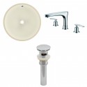 American imaginations AI-13207 CUPC Round Undermount Sink Set In Biscuit With 8-in. o.c. CUPC Faucet And Drain