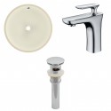 American imaginations AI-13209 CUPC Round Undermount Sink Set In Biscuit With Single Hole CUPC Faucet And Drain