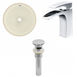 American imaginations AI-13213 CUPC Round Undermount Sink Set In Biscuit With Single Hole CUPC Faucet And Drain