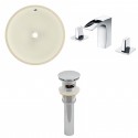 American imaginations AI-13215 CUPC Round Undermount Sink Set In Biscuit With 8-in. o.c. CUPC Faucet And Drain