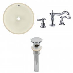 American imaginations AI-13221 CUPC Round Undermount Sink Set In Biscuit With 8-in. o.c. CUPC Faucet And Drain