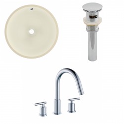 American imaginations AI-13223 CUPC Round Undermount Sink Set In Biscuit With 8-in. o.c. CUPC Faucet And Drain