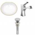 American imaginations AI-13225 CUPC Oval Undermount Sink Set In White With Single Hole CUPC Faucet And Drain