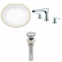American imaginations AI-13231 CUPC Oval Undermount Sink Set In White With 8-in. o.c. CUPC Faucet And Drain