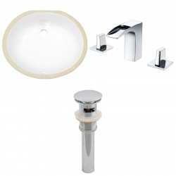 American imaginations AI-13235 CUPC Oval Undermount Sink Set In White With 8-in. o.c. CUPC Faucet And Drain