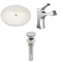 American imaginations AI-13240 CUPC Oval Undermount Sink Set In Biscuit With Single Hole CUPC Faucet And Drain