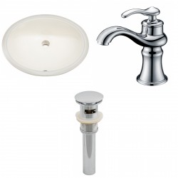 American imaginations AI-13242 CUPC Oval Undermount Sink Set In Biscuit With Single Hole CUPC Faucet And Drain