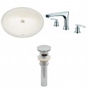American imaginations AI-13246 CUPC Oval Undermount Sink Set In Biscuit With 8-in. o.c. CUPC Faucet And Drain