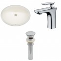 American imaginations AI-13247 CUPC Oval Undermount Sink Set In Biscuit With Single Hole CUPC Faucet And Drain