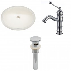 American imaginations AI-13251 CUPC Oval Undermount Sink Set In Biscuit With Single Hole CUPC Faucet And Drain