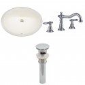 American imaginations AI-13253 CUPC Oval Undermount Sink Set In Biscuit With 8-in. o.c. CUPC Faucet And Drain