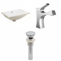 American imaginations AI-13255 CUPC Rectangle Undermount Sink Set In White With Single Hole CUPC Faucet And Drain
