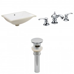 American imaginations AI-13259 CUPC Rectangle Undermount Sink Set In White With 8-in. o.c. CUPC Faucet And Drain