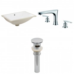 American imaginations AI-13261 CUPC Rectangle Undermount Sink Set In White With 8-in. o.c. CUPC Faucet And Drain