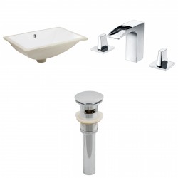 American imaginations AI-13265 CUPC Rectangle Undermount Sink Set In White With 8-in. o.c. CUPC Faucet And Drain