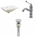American imaginations AI-13266 CUPC Rectangle Undermount Sink Set In White With Single Hole CUPC Faucet And Drain
