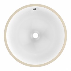 American imaginations AI-18092 15-in. W x 15-in. D CSA Certified Round Undermount Sink In White Color