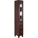 American imaginations AI-563 13-in. W x 82-in. H Transitional Birch Wood-Veneer Linen Tower In Coffee