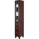 American imaginations AI-1146 13-in. W x 82-in. H Transitional Birch Wood-Veneer Linen Tower In Coffee