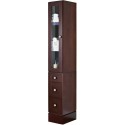 American imaginations AI-1147 13-in. W x 82-in. H Transitional Birch Wood-Veneer Linen Tower In Coffee