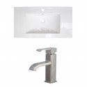 American imaginations AI-15607 Ceramic Top Set In White Color With Single Hole CUPC Faucet