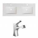 American Imaginations AI-15917 Ceramic Top Set In White Color With Single Hole CUPC Faucet