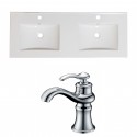 American Imaginations AI-15918 Ceramic Top Set In White Color With Single Hole CUPC Faucet