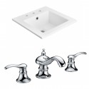 American Imaginations AI-15876 Ceramic Top Set In White Color With 8-in. o.c. CUPC Faucet