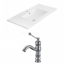 American Imaginations AI-15867 Ceramic Top Set In White Color With Single Hole CUPC Faucet