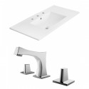 American Imaginations AI-15868 Ceramic Top Set In White Color With 8-in. o.c. CUPC Faucet