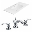 American Imaginations AI-15869 Ceramic Top Set In White Color With 8-in. o.c. CUPC Faucet