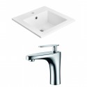 American Imaginations AI-15856 Ceramic Top Set In White Color With Single Hole CUPC Faucet