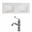 American Imaginations AI-15846 Ceramic Top Set In White Color With Single Hole CUPC Faucet