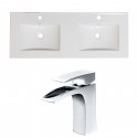 American Imaginations AI-15844 Ceramic Top Set In White Color With Single Hole CUPC Faucet