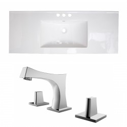 American Imaginations AI-15812 Ceramic Top Set In White Color With 8-in. o.c. CUPC Faucet