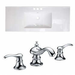 American Imaginations AI-15813 Ceramic Top Set In White Color With 8-in. o.c. CUPC Faucet