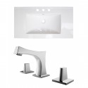 American Imaginations AI-15721 Ceramic Top Set In White Color With 8-in. o.c. CUPC Faucet