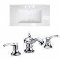 American Imaginations AI-15722 Ceramic Top Set In White Color With 8-in. o.c. CUPC Faucet