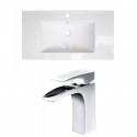 American Imaginations AI-15662 Ceramic Top Set In White Color With Single Hole CUPC Faucet