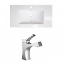 American Imaginations AI-15658 Ceramic Top Set In White Color With Single Hole CUPC Faucet