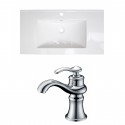 American Imaginations AI-15659 Ceramic Top Set In White Color With Single Hole CUPC Faucet