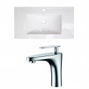 American Imaginations AI-15660 Ceramic Top Set In White Color With Single Hole CUPC Faucet