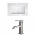 American Imaginations AI-15656 Ceramic Top Set In White Color With Single Hole CUPC Faucet