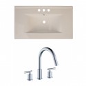 American Imaginations AI-15650 Ceramic Top Set In Biscuit Color With 8-in. o.c. CUPC Faucet