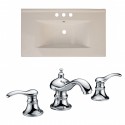 American Imaginations AI-15645 Ceramic Top Set In Biscuit Color With 8-in. o.c. CUPC Faucet