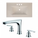 American Imaginations AI-15646 Ceramic Top Set In Biscuit Color With 8-in. o.c. CUPC Faucet