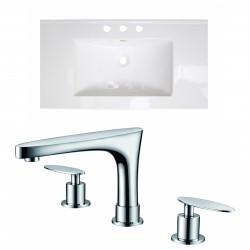 American Imaginations AI-15632 Ceramic Top Set In White Color With 8-in. o.c. CUPC Faucet