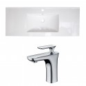 American imaginations AI-15619 Ceramic Top Set In White Color With Single Hole CUPC Faucet